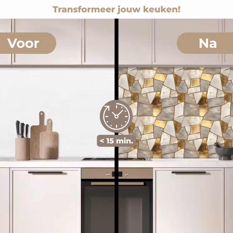 Keuken achterwand - Mozaïek - Marmer - Goud — 3