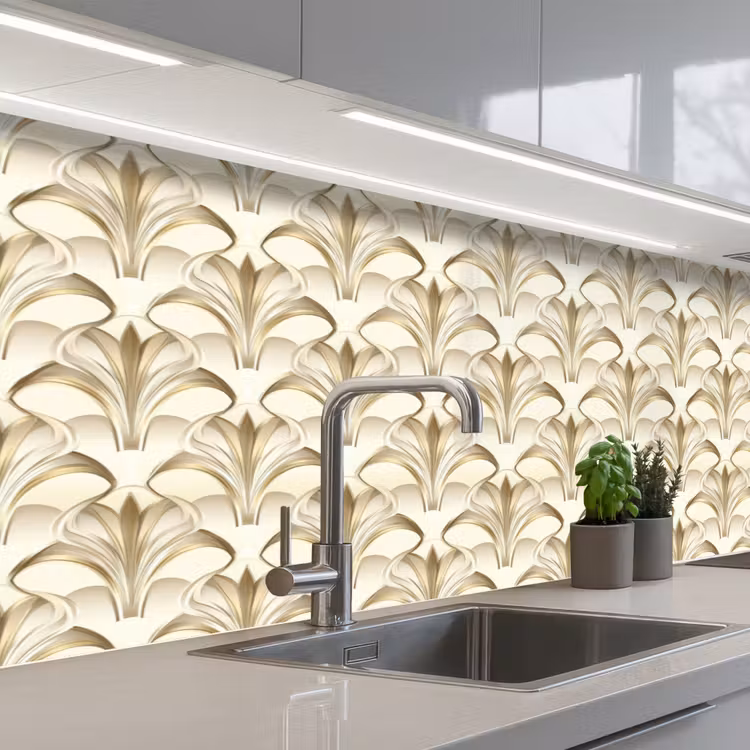 Keuken achterwand - Ornament - Barok - Goud — 2