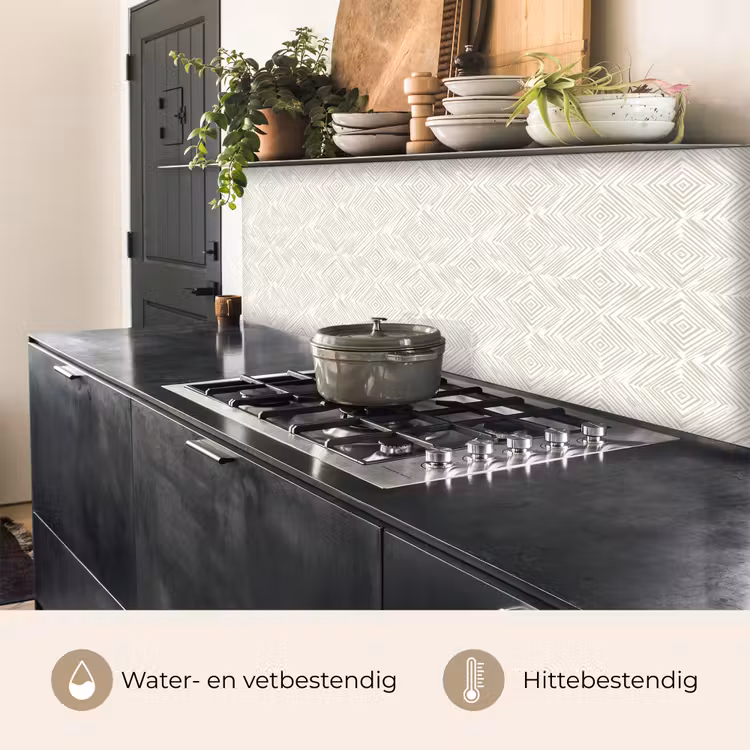 Keuken achterwand - Abstract - Ruiten - Beige — 5
