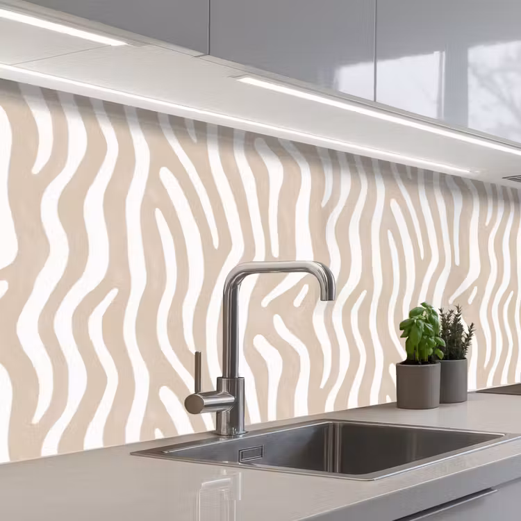 Keuken achterwand - Abstract - Zebra - Beige — 2