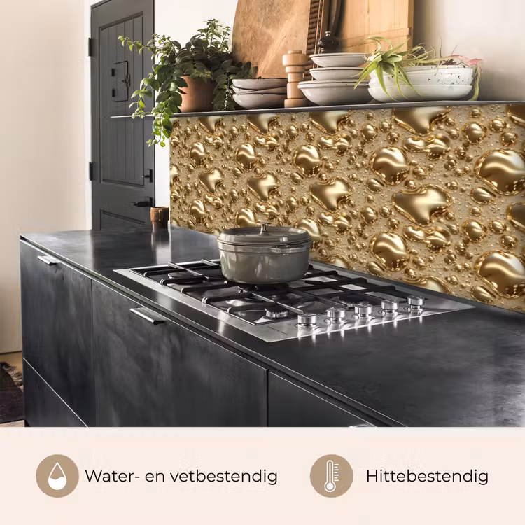Keuken achterwand - Druppels - Organisch - Goud — 5