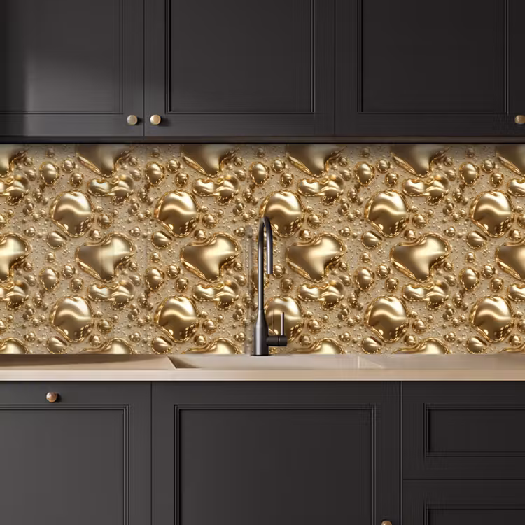 Keuken achterwand - Druppels - Organisch - Goud — 6