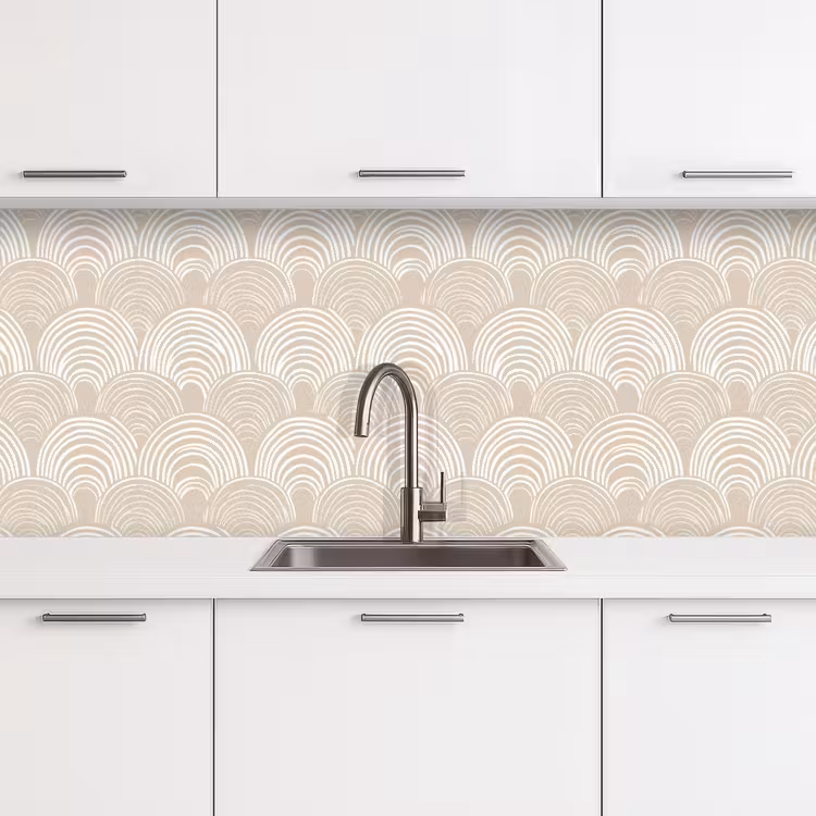 Keuken achterwand - Golven - Structuur - Beige — 4