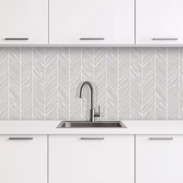 Keuken achterwand - Klassiek - Visgraat - Grijs — 4