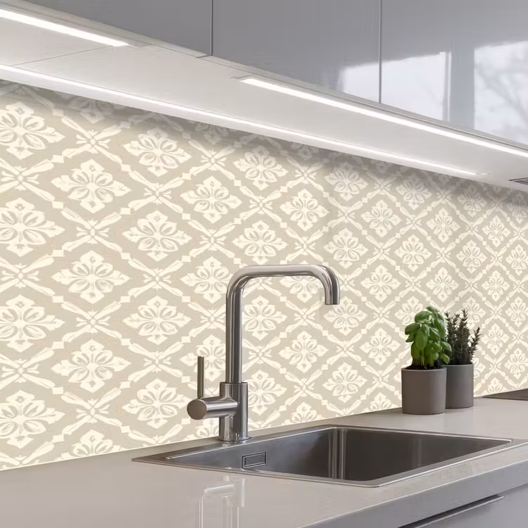 Keuken achterwand - Floraal - Ornament - Beige — 2