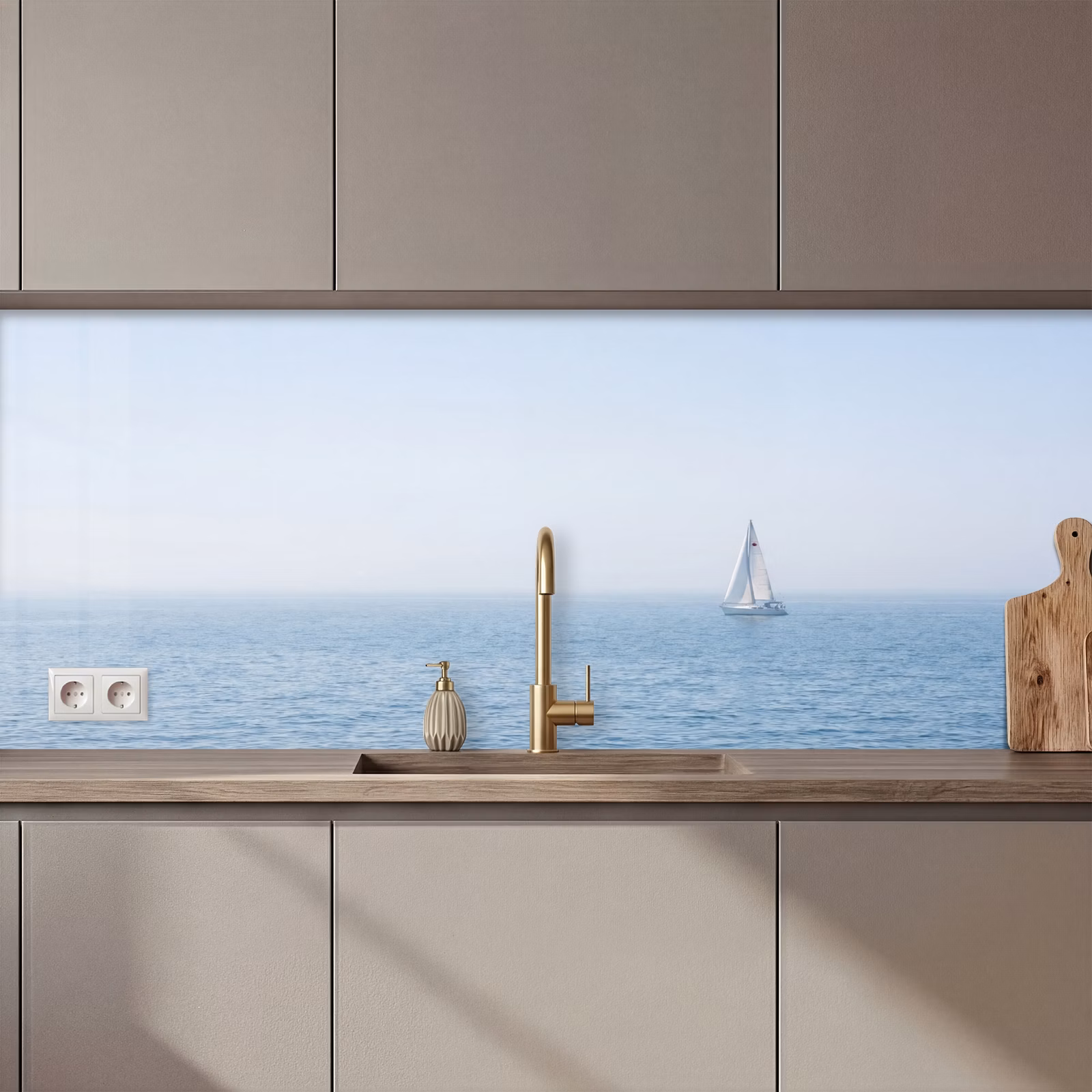 Keuken achterwand - Horizon - Zeilboot - Zee — 1