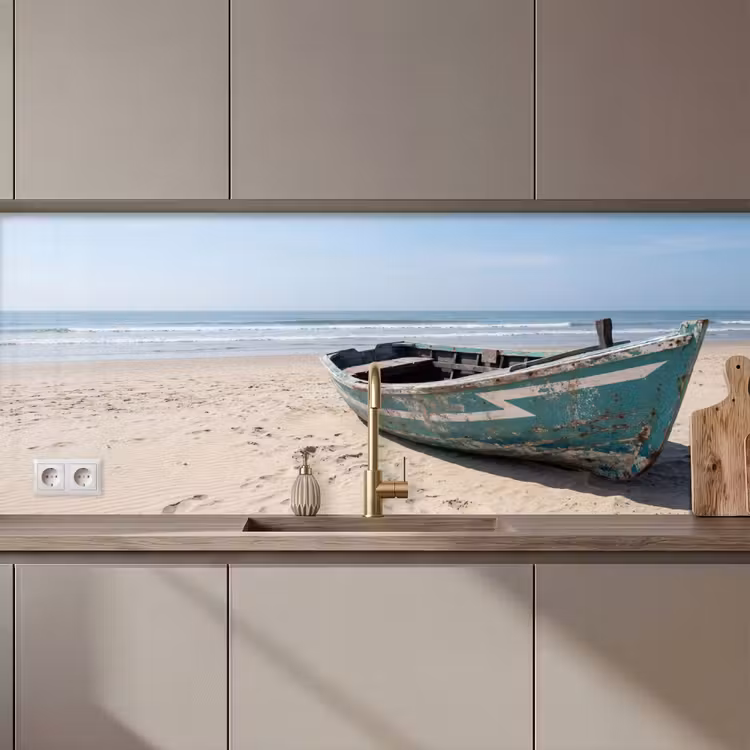 Keuken achterwand - Boot - Zandstrand - Zee — 1