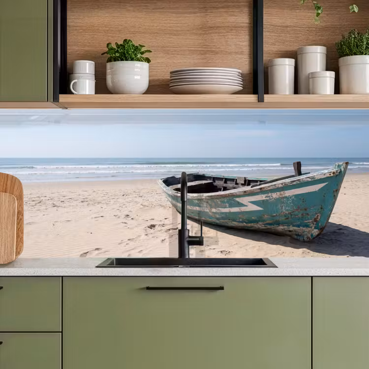 Keuken achterwand - Boot - Zandstrand - Zee — 7