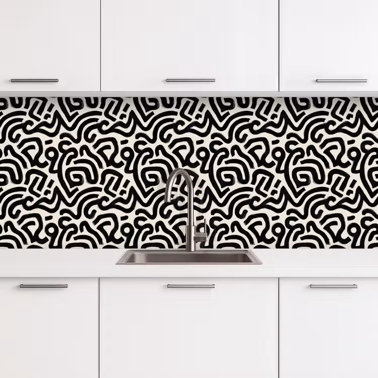 Keuken achterwand - Modern - Abstract - Zwart — 4