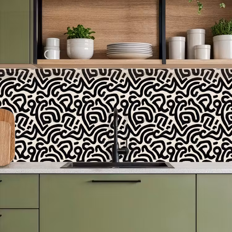 Keuken achterwand - Modern - Abstract - Zwart — 7