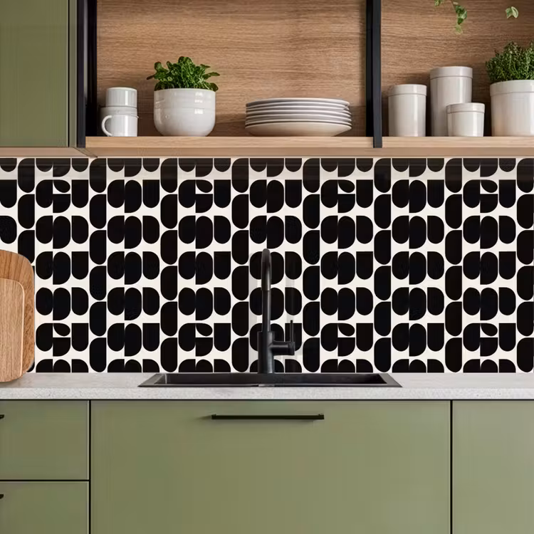 Keuken achterwand - Modern - Patroon - Zwart — 7