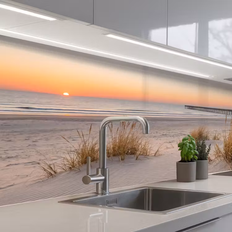 Keuken achterwand - Pier - Zonsondergang - Strand — 2