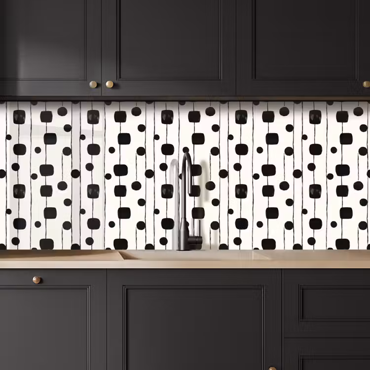 Keuken achterwand - Grafisch - Modern - Zwart — 6