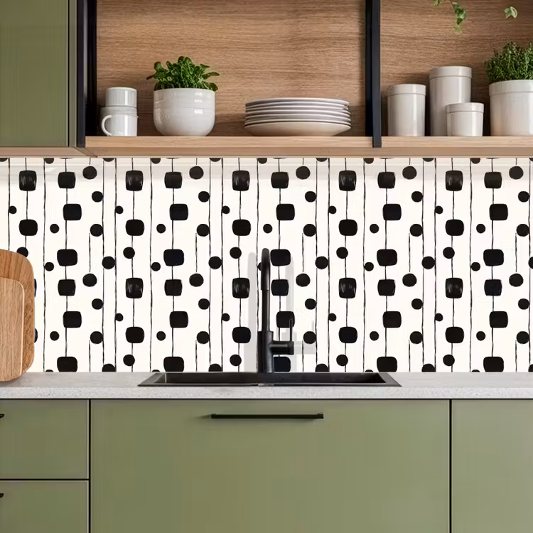 Keuken achterwand - Grafisch - Modern - Zwart — 7
