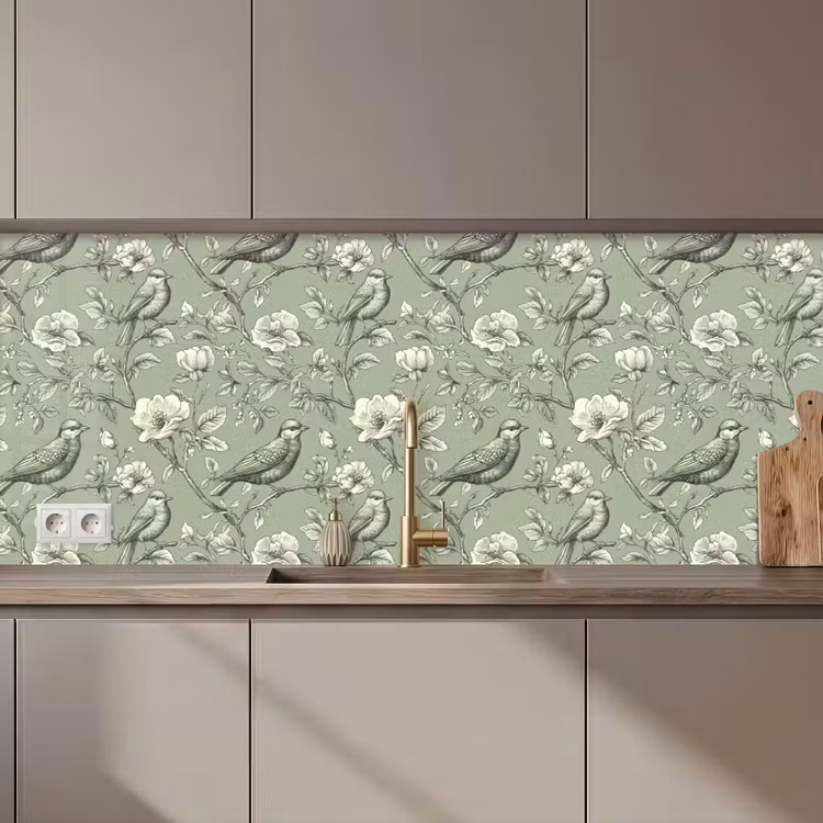 Keuken achterwand - Klassiek - Botanisch - Groen — 1