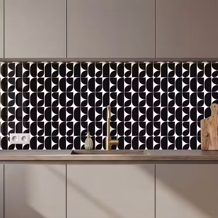 Keuken achterwand - Modern - Geometrisch - Zwart — 1