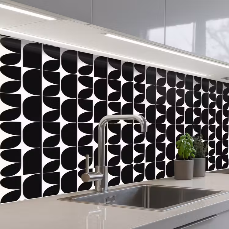 Keuken achterwand - Modern - Geometrisch - Zwart — 2