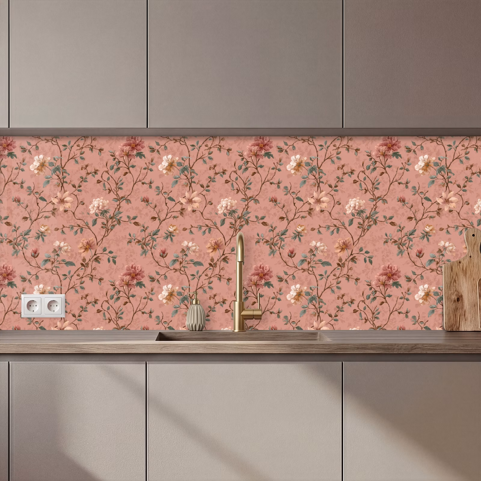 Keuken achterwand - Botanisch - Bloemen - Roze — 1