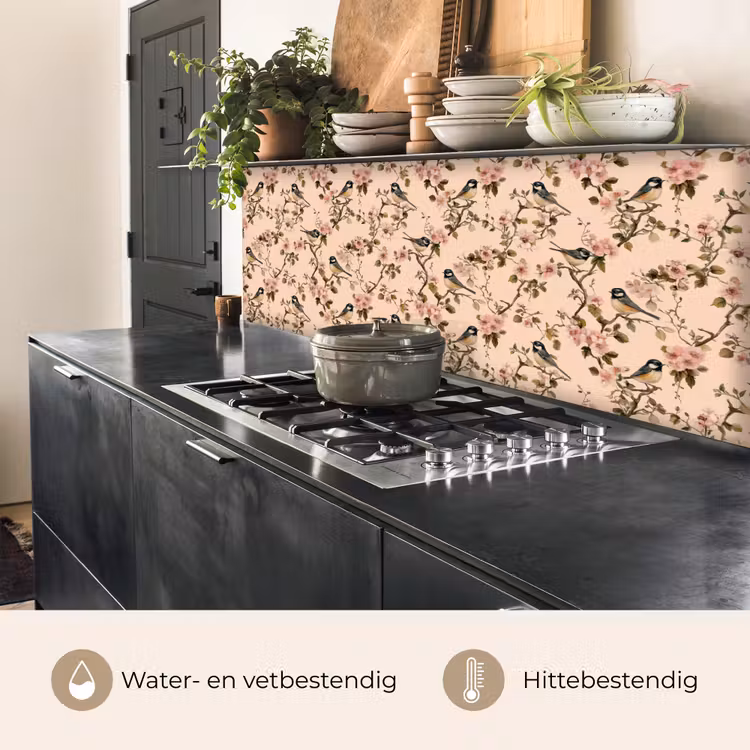Keuken achterwand - Bloesem - Koolmees - Roze — 5