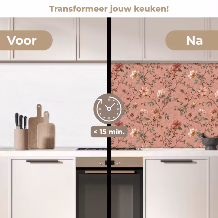 Keuken achterwand - Botanisch - Bloemen - Roze — 3