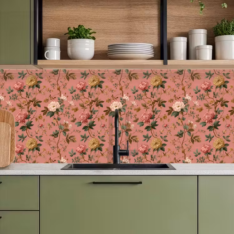 Keuken achterwand - Klassiek - Botanisch - Roze — 7