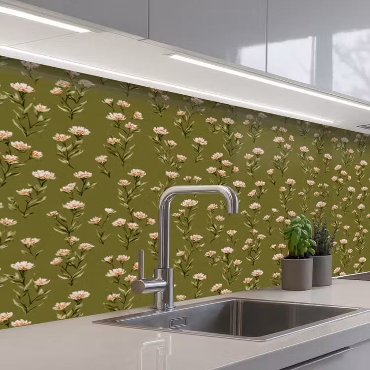 Keuken achterwand - Landelijk - Bloemen -  Groen — 2