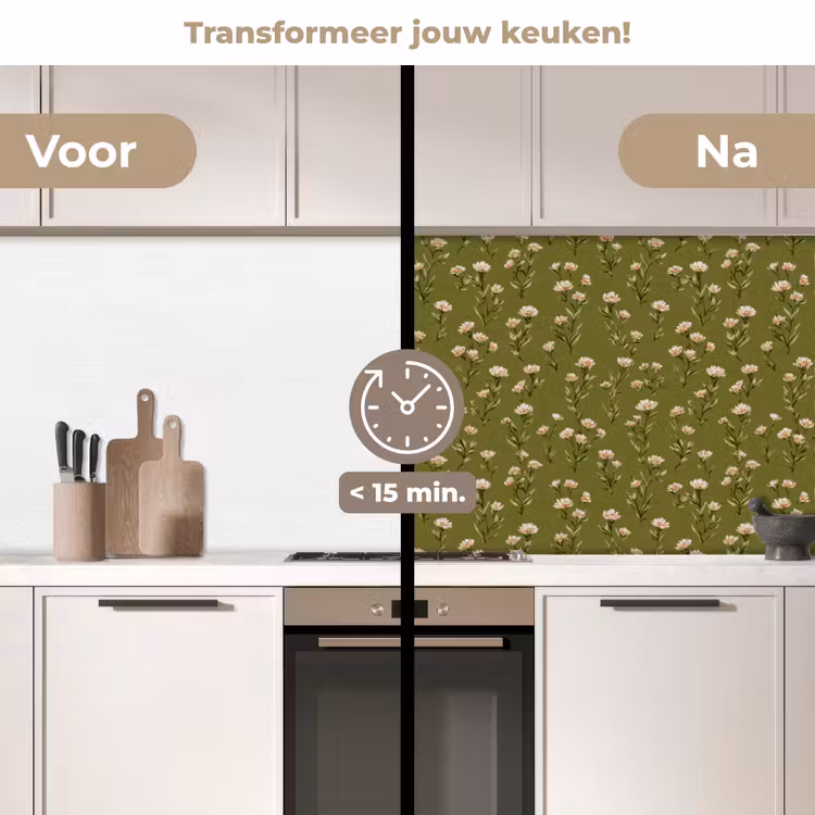 Keuken achterwand - Landelijk - Bloemen -  Groen — 3