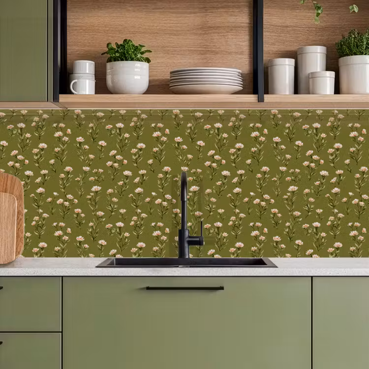 Keuken achterwand - Landelijk - Bloemen -  Groen — 7