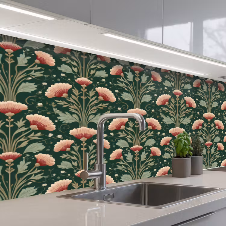 Keuken achterwand - Patroon - Botanisch - Kleurrijk — 2
