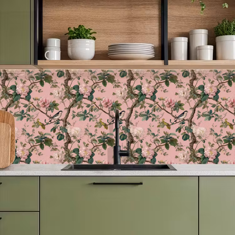 Keuken achterwand - Pioenrozen - Botanisch - Vogel — 7