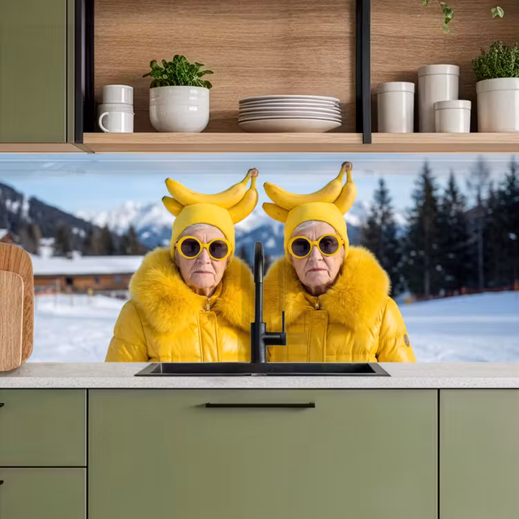 Keuken achterwand - Vrouwen - Bananen - Geel — 7