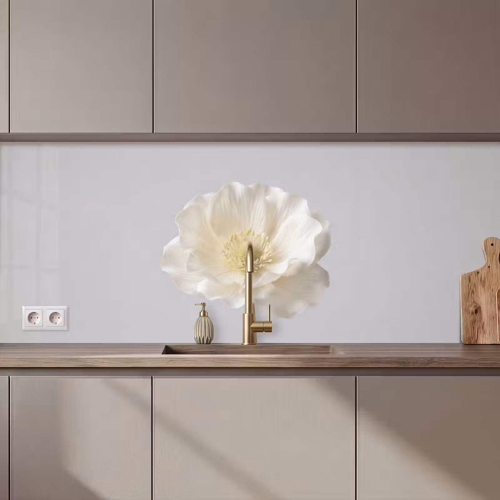 Keuken achterwand - Bloem - Minimalistisch -Wit — 1