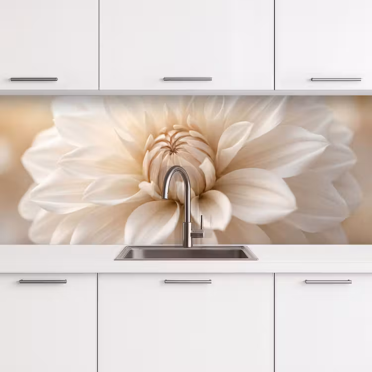 Keuken achterwand - Bloem - Dahlia - Wit — 4