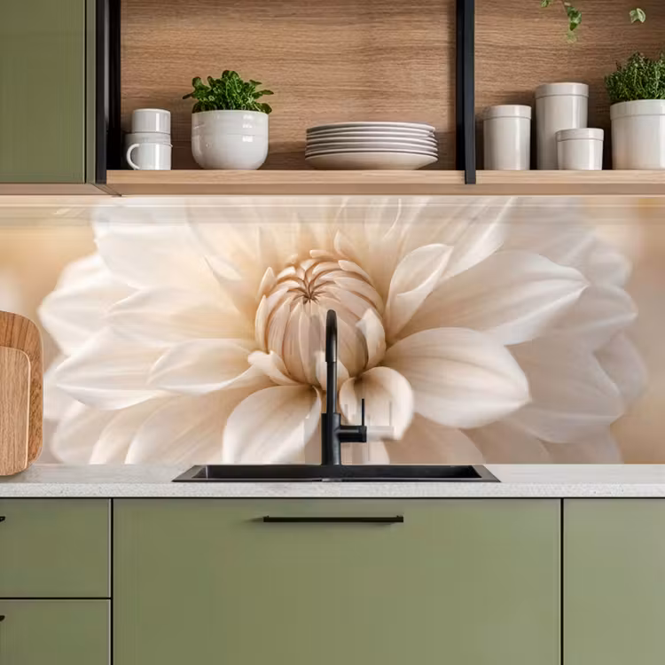 Keuken achterwand - Bloem - Dahlia - Wit — 7