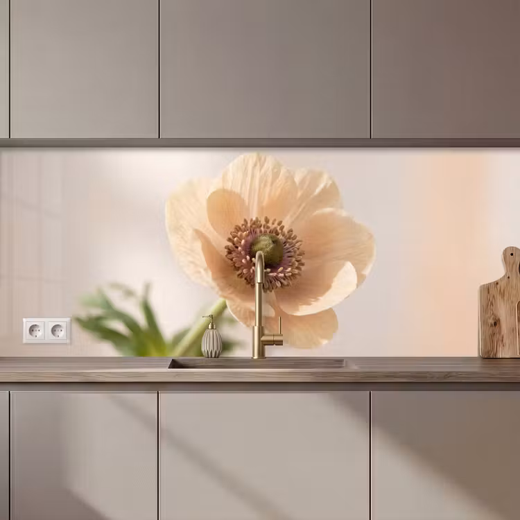 Keuken achterwand - Bloem - Minimalistisch - Groen — 1