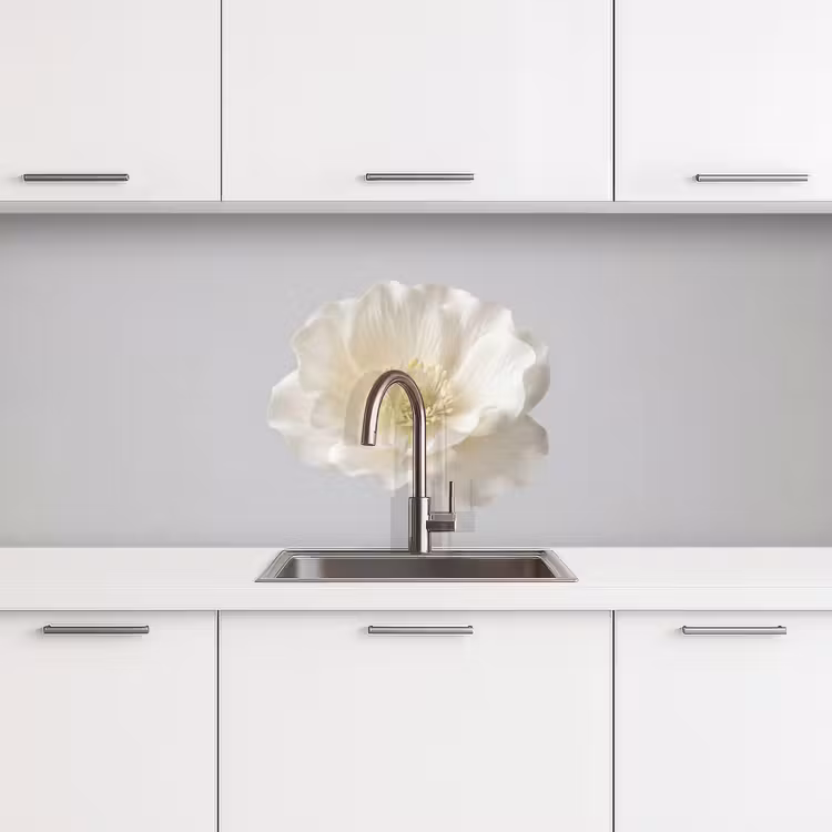 Keuken achterwand - Bloem - Minimalistisch -Wit — 4