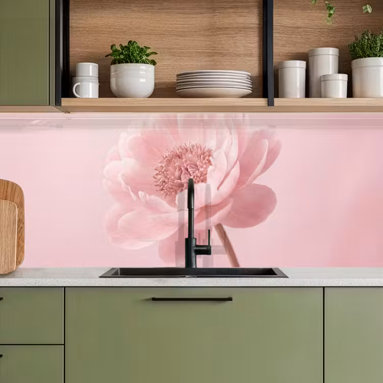 Keuken achterwand - Bloem - Pioenroos - Roze — 7
