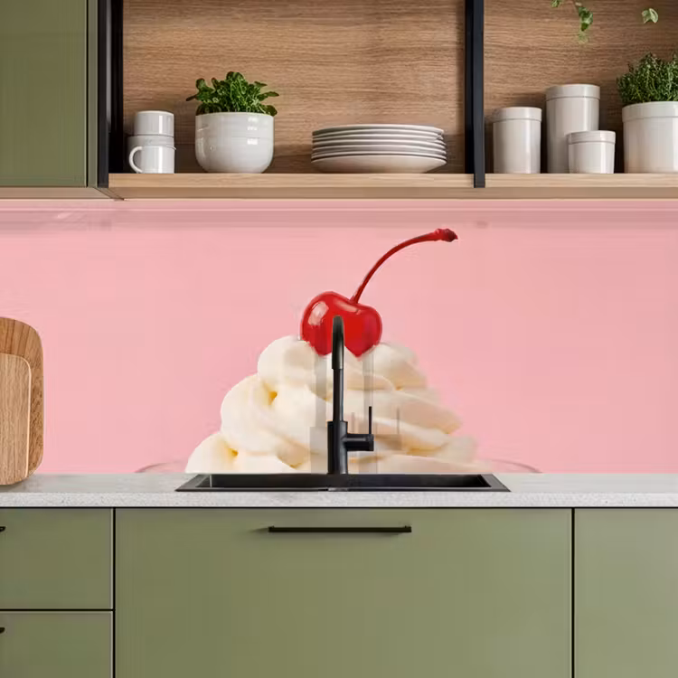 Keuken achterwand - Kers - Slagroom - Roze — 7