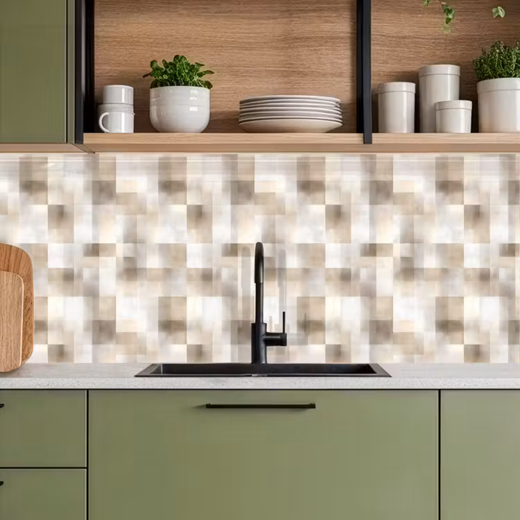 Keuken achterwand - Textuur - Linnen - Beige — 7