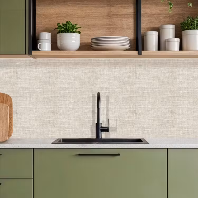 Keuken achterwand - Linnen - Textuur - Beige — 7