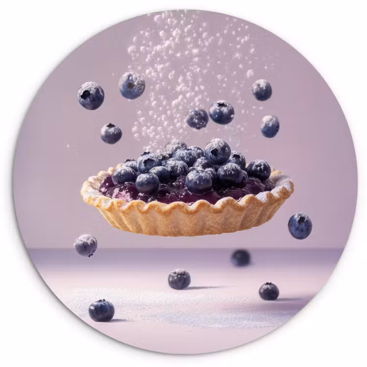 Muurcirkel - Eten - Taart - Bessen - Blauw — 1