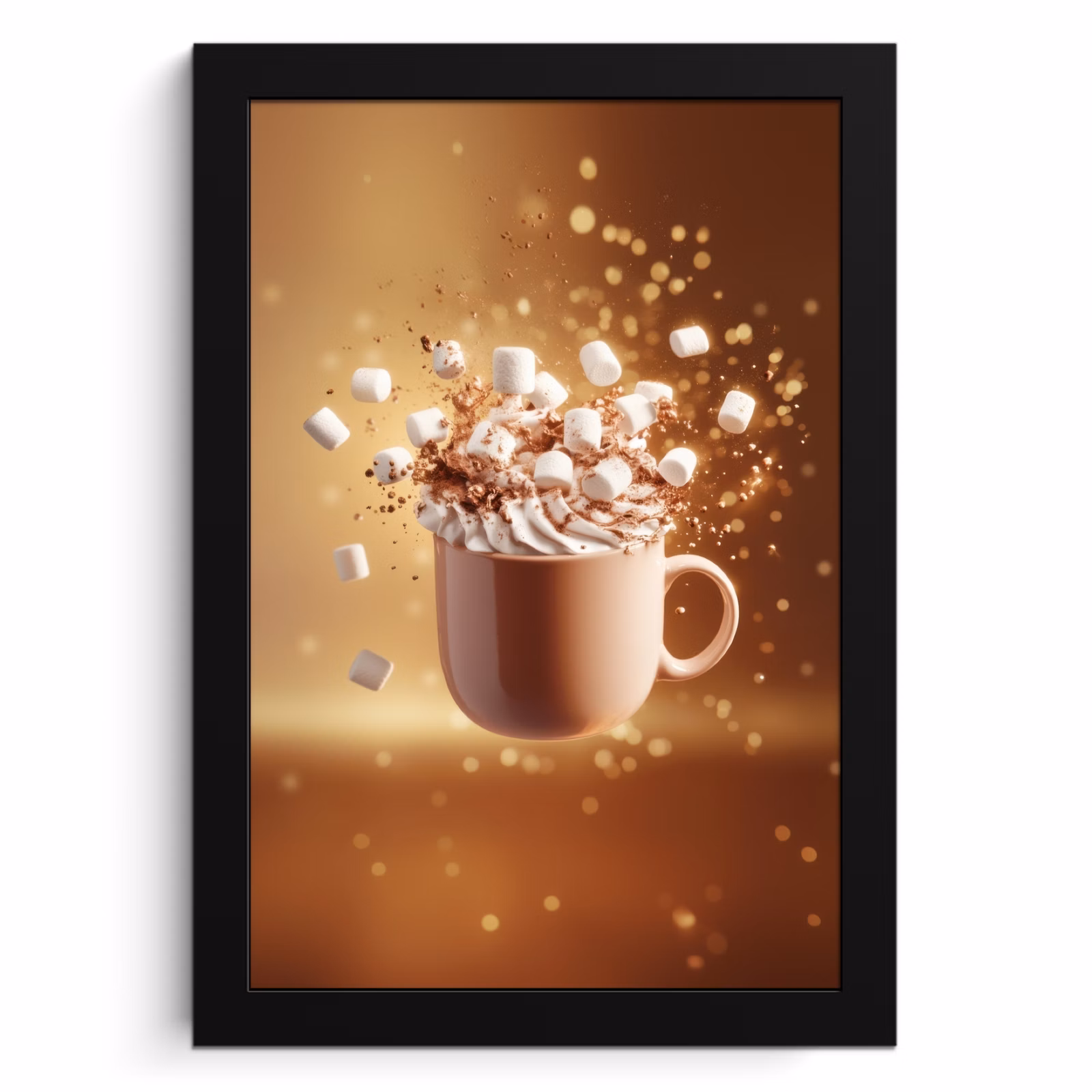 Poster met lijst - Chocomelk - Drinken - Warm - Bruin — 1