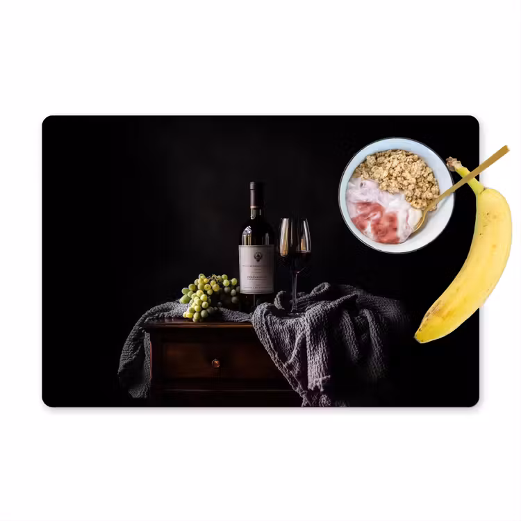 Placemat vinyl - Druiven - Wijn - Rood - Tafel — 1
