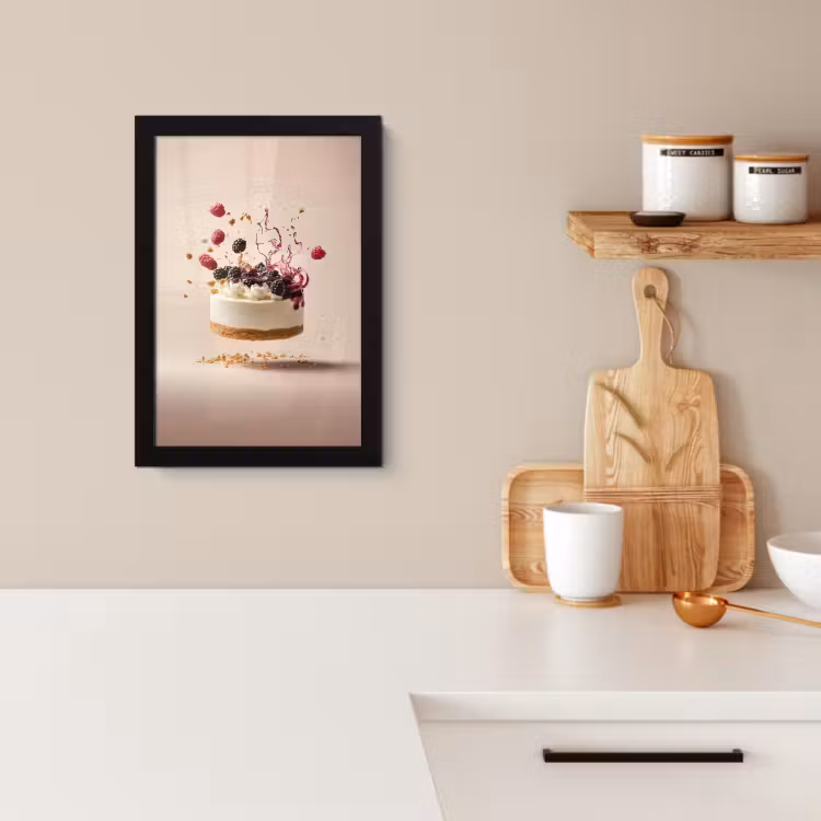 Poster met lijst - Cheesecake - Eten - Roze - Taart — 2