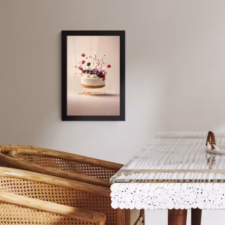 Poster met lijst - Cheesecake - Eten - Roze - Taart — 3
