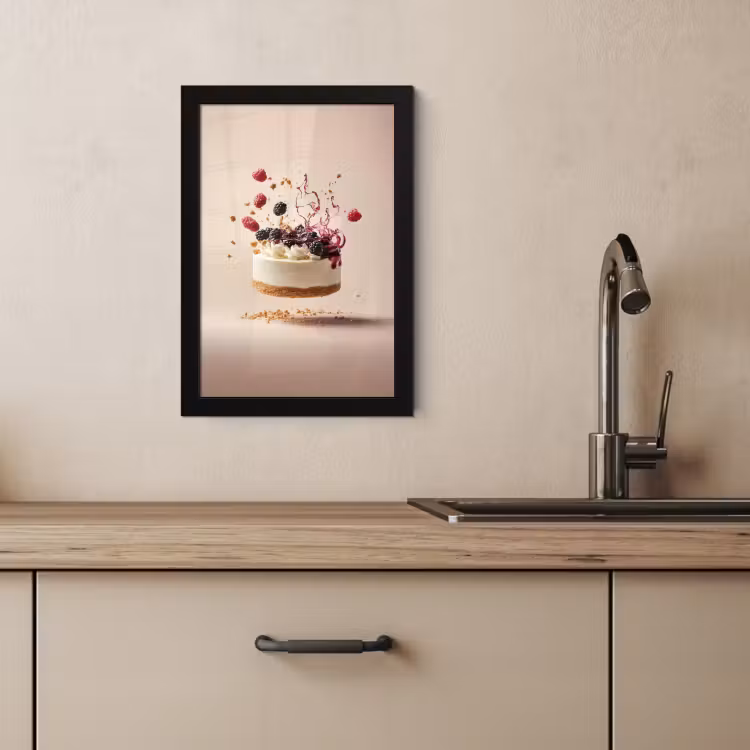Poster met lijst - Cheesecake - Eten - Roze - Taart — 4