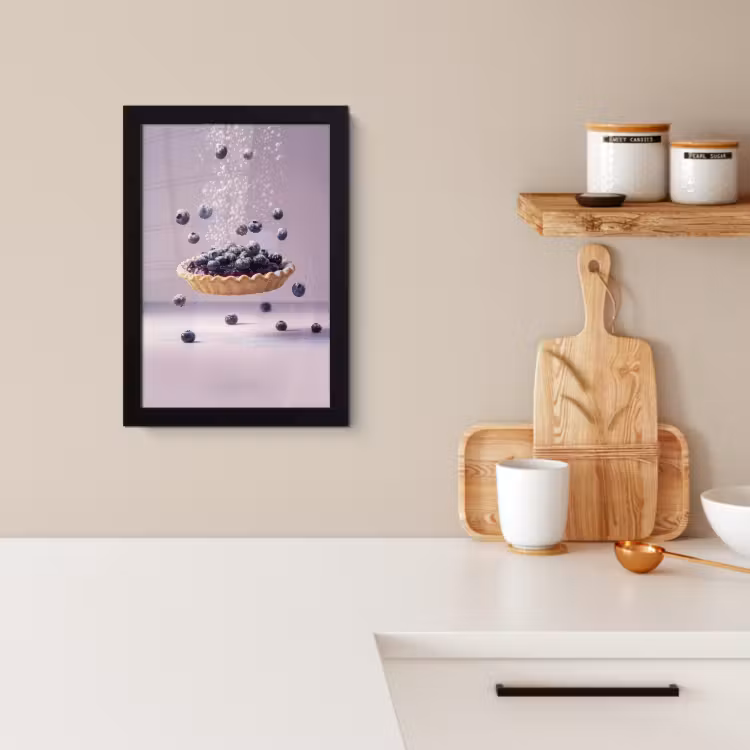 Poster met lijst - Eten - Taart - Bessen - Blauw — 2