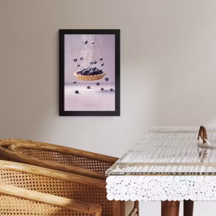 Poster met lijst - Eten - Taart - Bessen - Blauw — 3