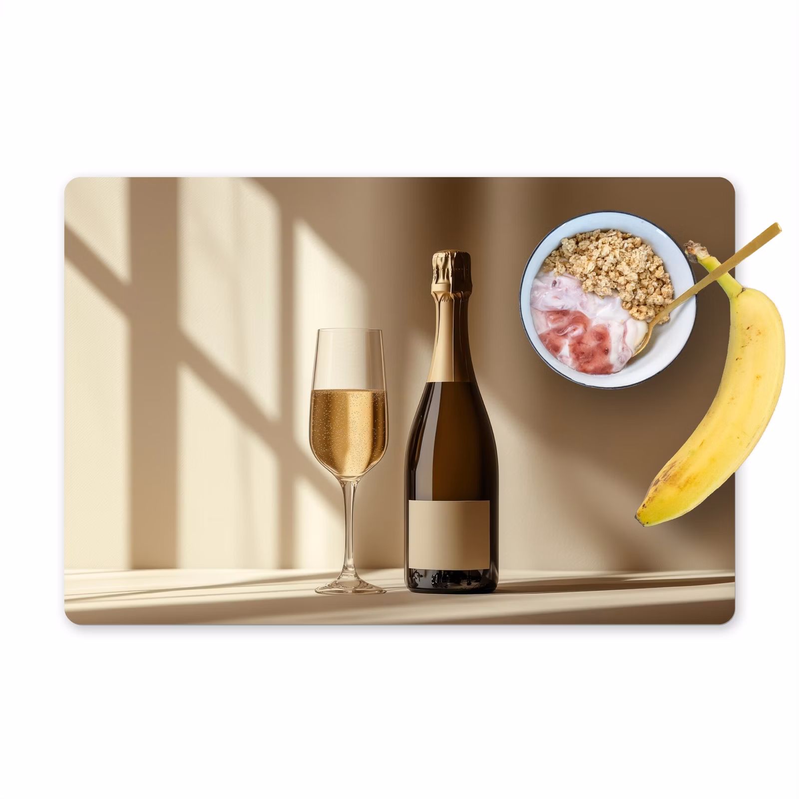 Placemat vinyl - Champagne - Beige - Schaduw - Bubbels — 1