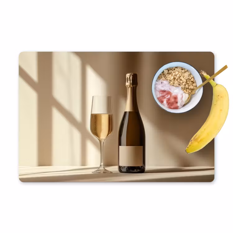 Placemat vinyl - Champagne - Beige - Schaduw - Bubbels — 1